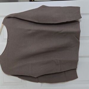 Pullover Large Top, Boat Neck, Gray - Beige-taupe.EUC
